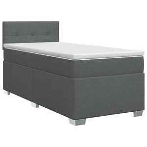 vidaXL Posteľ boxspring s matracom Tmavosiv&aacute; 90 x 190 cm L&aacute;tka
