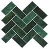 vidaXL Dlaždica herringbone 50 ks Tmavozelen&aacute; 30 x 30 cm