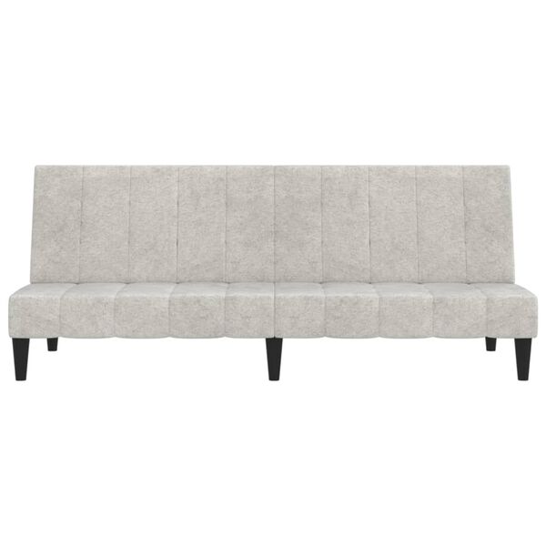 vidaXL 2-miestna rozkladacia pohovka bledosiv&aacute; tkanina z mikrovl&aacute;kna