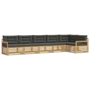 vidaXL Z&aacute;hradn&aacute; s&uacute;prava gaučov 6 pcs Biela a antracitov&aacute; Polyester