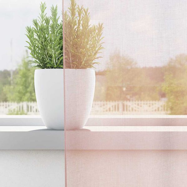 vidaXL Voile záclony s vreckami na tyče, 2 ks, svetloružové