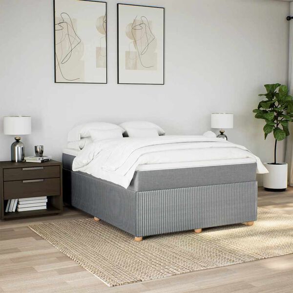vidaXL Boxspring posteľ s matracom svetlosiv&aacute; 100x200 cm l&aacute;tka