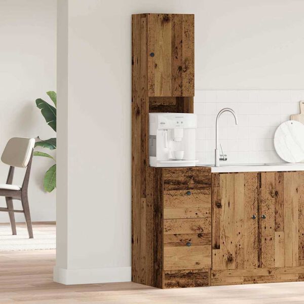 vidaXL Kuchynsk&yacute; bufet so z&aacute;suvkou Star&eacute; drevo 32 x 50 x 180 cm