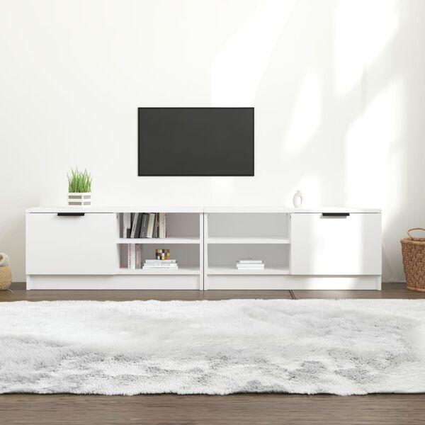 vidaXL TV stol&iacute;ky 2 ks biele 80x35x36,5 cm spracovan&eacute; drevo