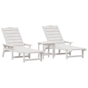 vidaXL Leh&aacute;tko 3 pcs Biela Polyetyl&eacute;n