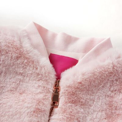 Detská bunda z umelej kožušiny jemná ružová 92