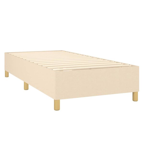 vidaXL Posteľn&yacute; r&aacute;m boxspring s matracom kr&eacute;mov&yacute; 90x190 cm l&aacute;tka