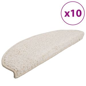 vidaXL Schodov&eacute; rohože 10 ks 65x21x4 cm biele polkruhov&eacute; veľk&eacute;