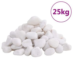 vidaXL Le&scaron;ten&eacute; kamienky 25 kg biele 2-5 cm