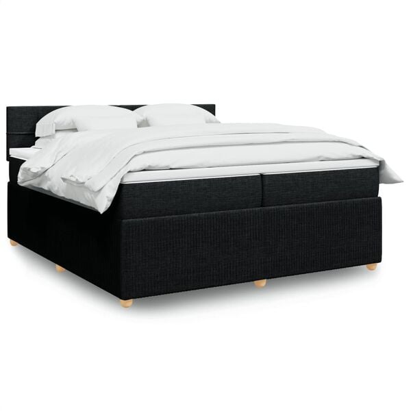 vidaXL Boxspring posteľ s matracom čierna 200x200 cm l&aacute;tka