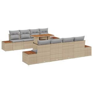vidaXL Z&aacute;hradn&yacute; jed&aacute;lensk&yacute; set s vank&uacute;&scaron;om 9 pcs B&eacute;žov&aacute; a &scaron;ed&aacute;