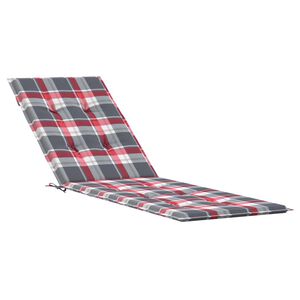 vidaXL Podložka na leh&aacute;tko červen&aacute; kockovan&yacute; vzor (75+105)x50x4 cm