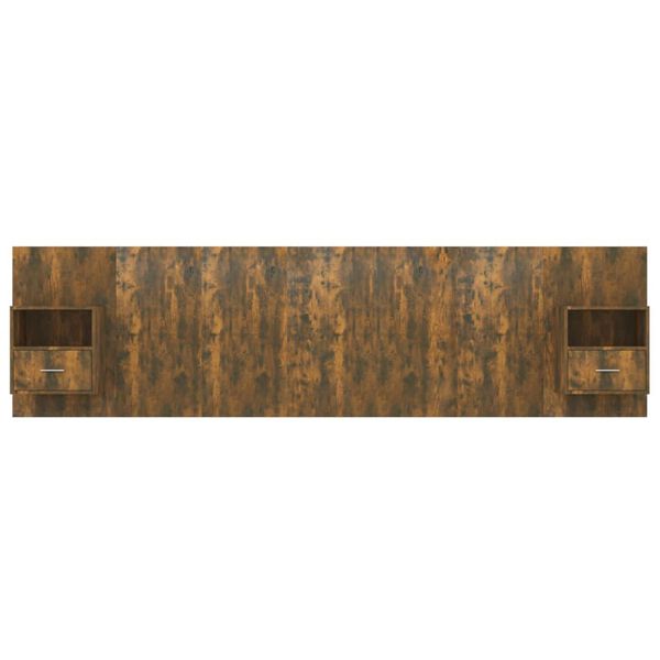 vidaXL Čelo postele so skrinkami dymový dub spracované drevo