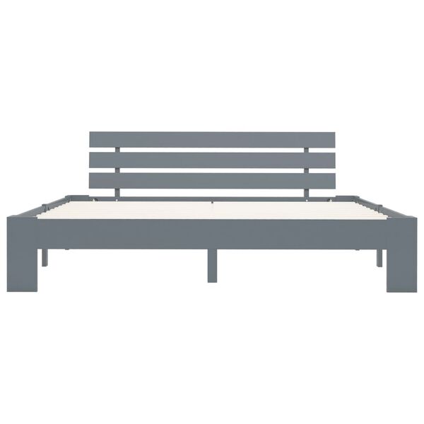 vidaXL Posteľný rám, sivý, borovicový masív 180x200 cm