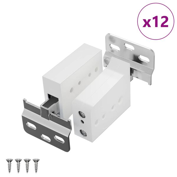 vidaXL Z&aacute;vesn&aacute; konzola na skrinku 12 pcs Biela 70 x 48 x 19 mm