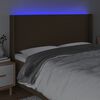 vidaXL Čelo postele s LED tmavohend&eacute; 163x16x118/128 cm l&aacute;tka