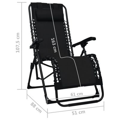 vidaXL Skladacie terasové stoličky 2 ks čierne textilénové