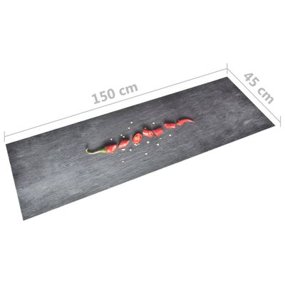 vidaXL Kuchynský koberec prateľný paprikový dizajn 45x150 cm