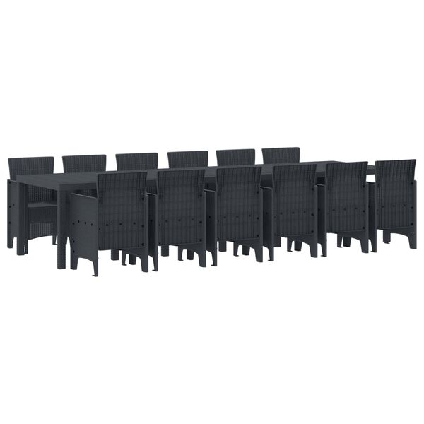 vidaXL Z&aacute;hradn&yacute; jed&aacute;lensk&yacute; set 13 pcs Antracit Polt ratan