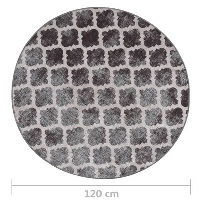 vidaXL Prateľný koberec φ120 cm viacfarebný protišmykový
