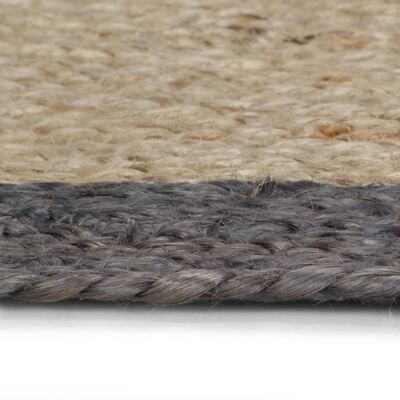vidaXL Ručne vyrobený jutový koberec s tmavo-sivými okrajmi 90 cm