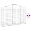 vidaXL Obl&uacute;kov&eacute; gabionov&eacute; ko&scaron;e 4 ks 200x50x140/160 cm pozink. železo