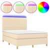 vidaXL Posteľ boxsping s matracom a LED kr&eacute;mov&aacute; 140x190 cm l&aacute;tka