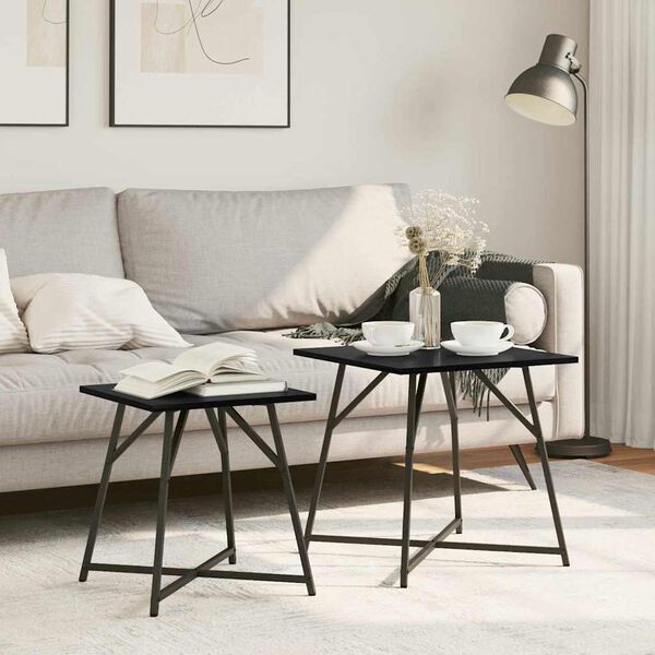 vidaXL Sada príručných stolíkov 2 pcs Čierny dub