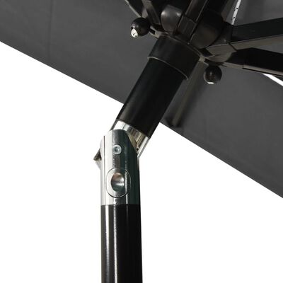 vidaXL 3-stupňový slnečník s hliníkovou tyčou antracitový 2x2 m