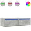 vidaXL TV skrinka s LED svetlami bet&oacute;novo siv&aacute; 100X35,5x25 cm
