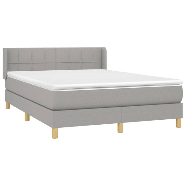 vidaXL Boxspring posteľ s matracom bledosiv&aacute; 140x200 cm l&aacute;tka