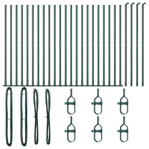 vidaXL Stĺp na plot. 26 pcs Siv&aacute; 3,2 x 3,2 x 150 cm