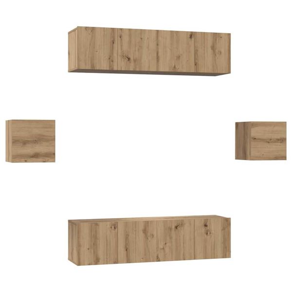 vidaXL Zostava TV skriniek 6 pcs Remeseln&yacute; dub Kompozitn&eacute; drevo