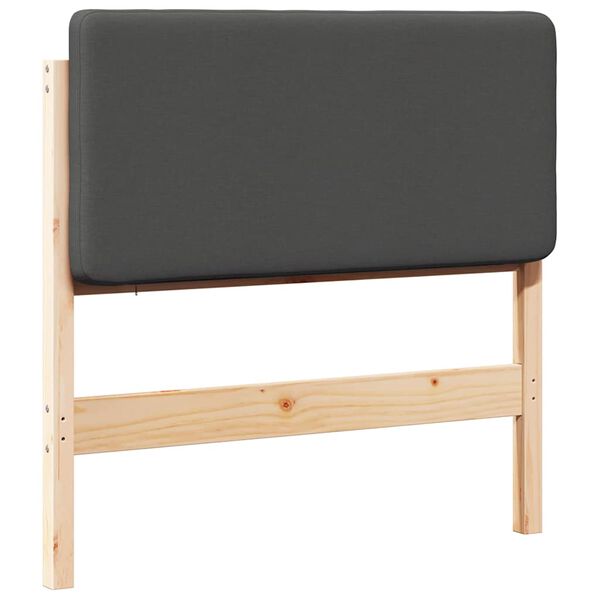 vidaXL Čal&uacute;nen&eacute; čelo postele s čelnou doskou Hned&aacute; a tmavo&scaron;ed&aacute; 90 cm