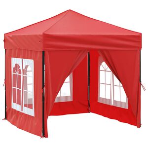 vidaXL Skladac&iacute; p&aacute;rty stan s bočnicami červen&yacute; 2x2 m