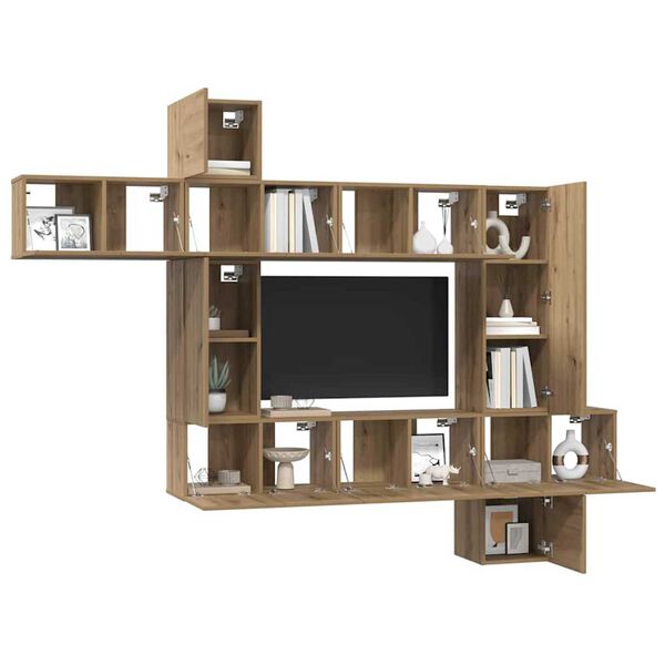 vidaXL Zostava TV skriniek 10 pcs dub artisan 30.5 x 30 x 90 cm