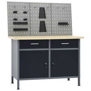 vidaXL Pracovn&yacute; st&ocirc;l s troma n&aacute;stenn&yacute;mi panelmi