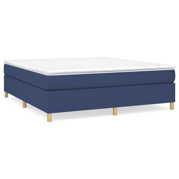 vidaXL Posteľný rám boxspring s matracom modrý 160x200 cm látka