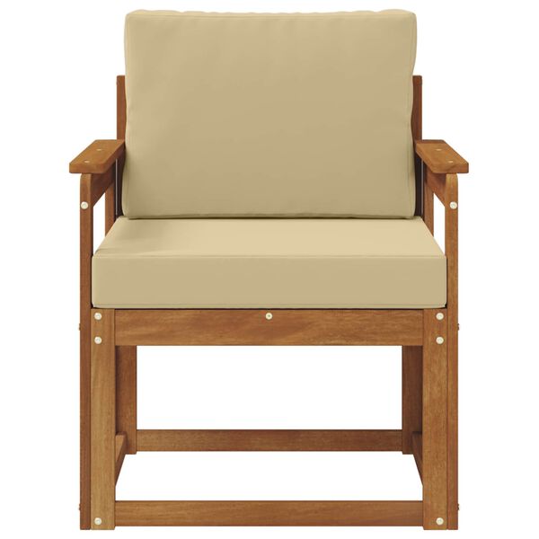 vidaXL Vonkaj&scaron;ia pohovka Mas&iacute;vne ak&aacute;ciov&eacute; drevo a polyester Pr&iacute;rodn&aacute;