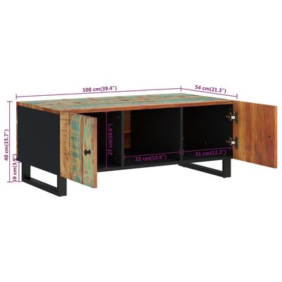 vidaXL Konferenčný stolík 100x54x40 cm recykl. masív, kompozitné drevo