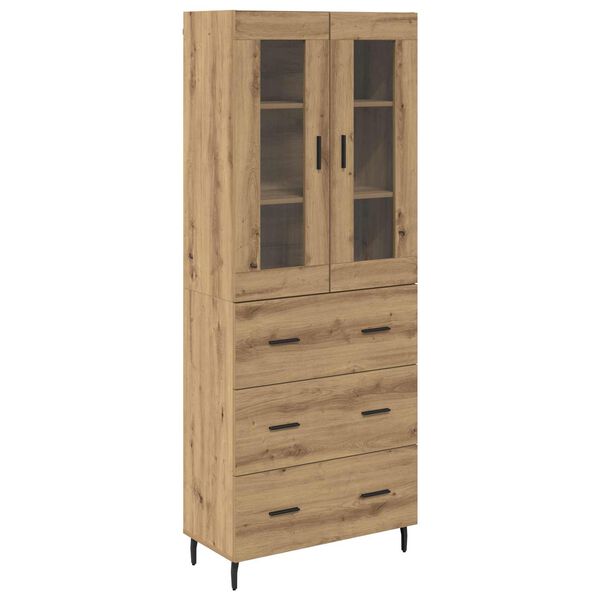 vidaXL Highboard so z&aacute;suvkou 2 pcs Remeseln&yacute; dub Kompozitn&eacute; drevo