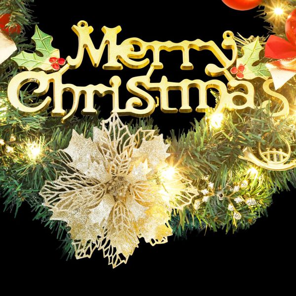 vidaXL Vianočný veniec s 15 LED zelený 30 cm