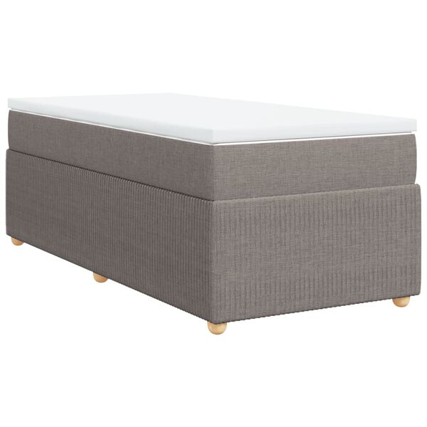 vidaXL Posteľn&yacute; r&aacute;m boxspring s matracom sivohned&yacute; 90x190 cm l&aacute;tka