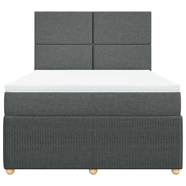 vidaXL Boxspring posteľ s matracom tmavosiv&aacute; 140x200 cm l&aacute;tka
