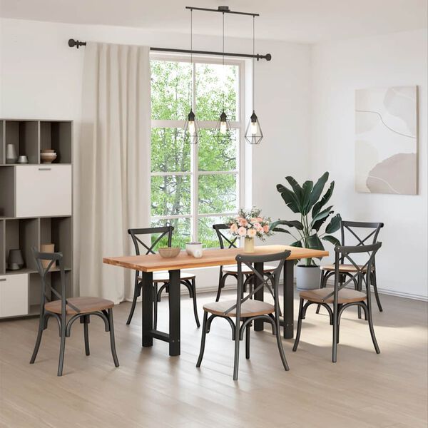 vidaXL Nohy k jedálenskému stolu, čierne, 2 ks, 60 x (72-73) cm, oceľové