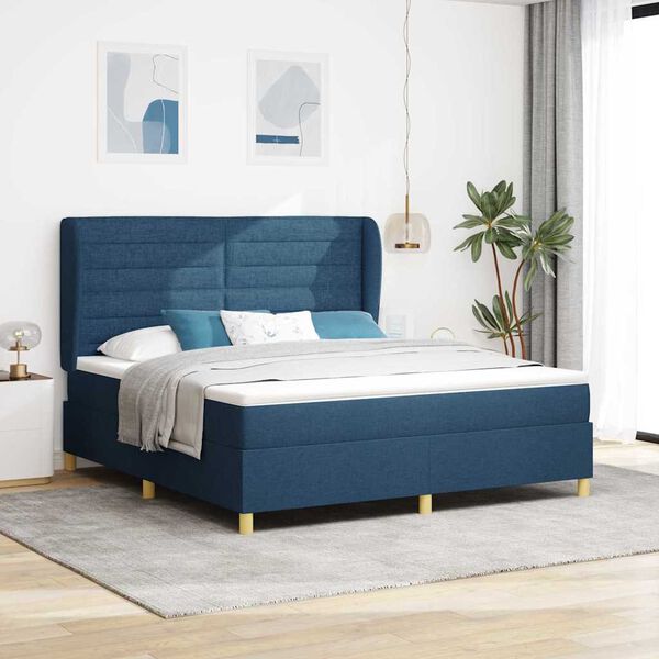 vidaXL Boxspring posteľ s matracom tmavo&scaron;ed&aacute; 90x190 cm Modr&aacute; l&aacute;tka