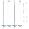 vidaXL Zemn&yacute; kotviaci predmet 4 pcs Strieborn&aacute; &Oslash;10 x 60 cm