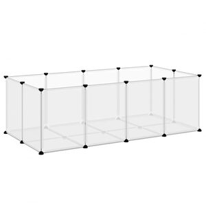 vidaXL Klietka pre mal&eacute; zvierat&aacute; priehľadn&aacute; 144x74x46,5 cm PP a oceľ