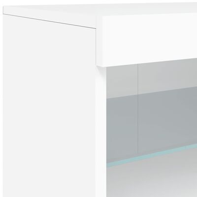 vidaXL Komoda s LED svetlami biela 181,5x37x67 cm