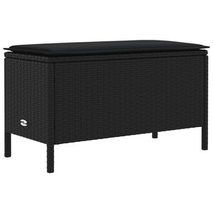vidaXL Z&aacute;hradn&yacute; taburet s vank&uacute;&scaron;om Čierna 80 x 38 x 45 cm PE ratan